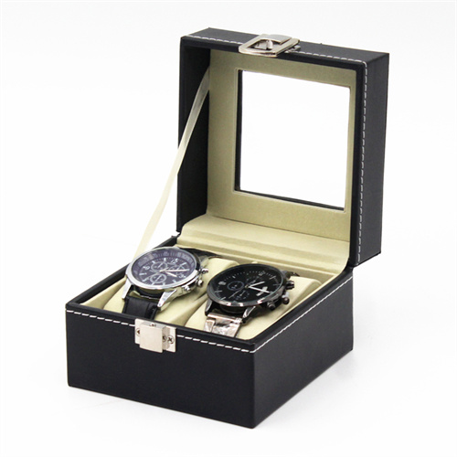 2 slots pu leather watch box