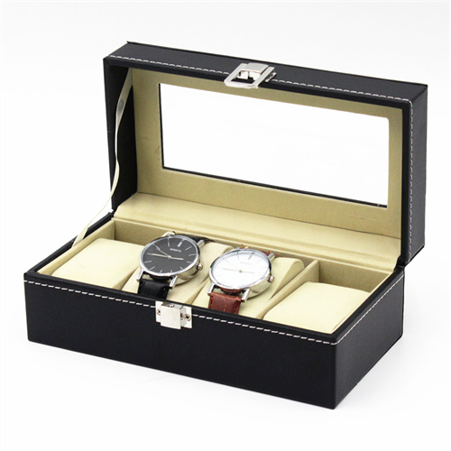 4 slots pu leather watch box