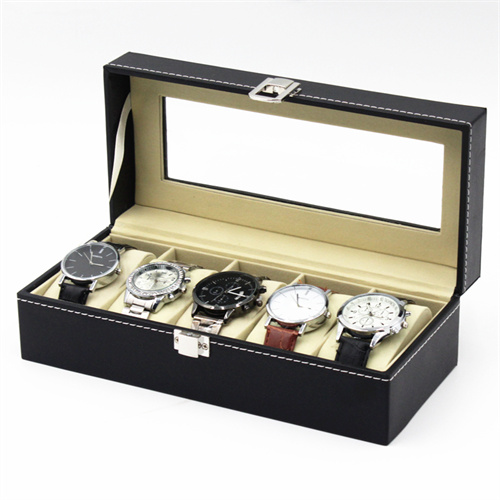 5 slots pu leather watch box