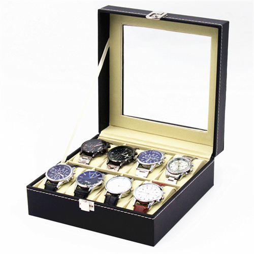 8 slots pu leather watch box