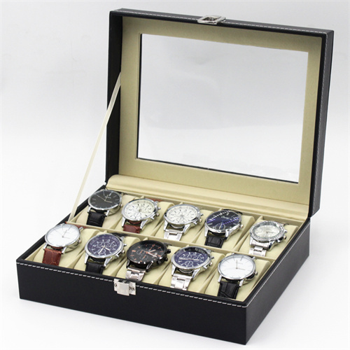 10 slots pu leather watch box