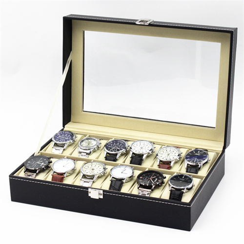 12 slots pu leather watch box