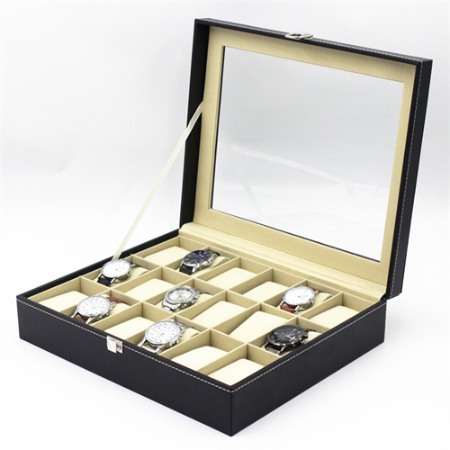 18 slots pu leather watch box