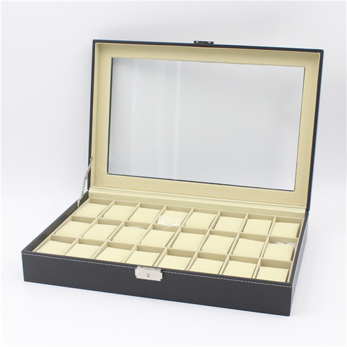 24 slots pu leather watch box