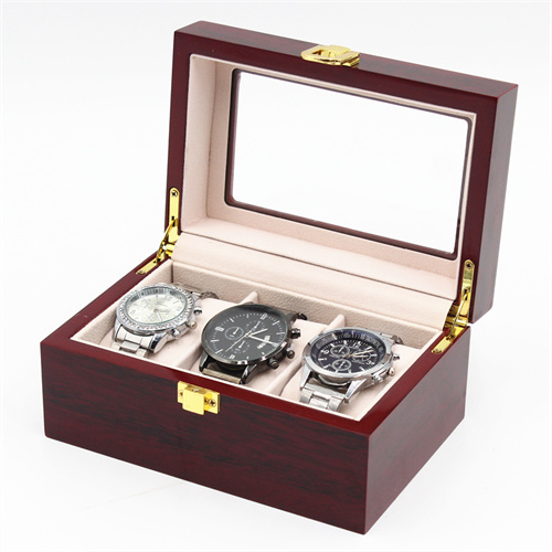 3 slots lacquering wooden watch box