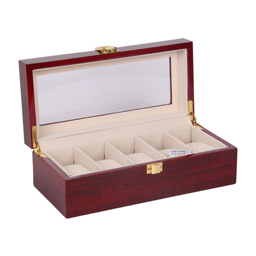 5 slots lacquering wooden watch box