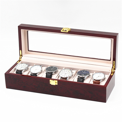 6 slots lacquering wooden watch box