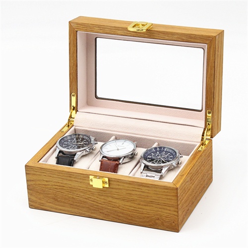 3 slots ash wood watch box