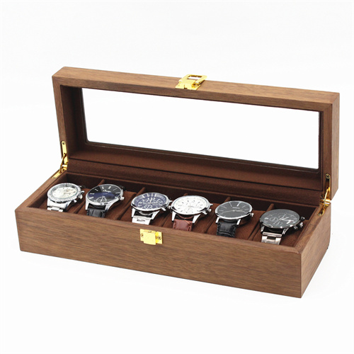 6 slots Walnut wood watch box