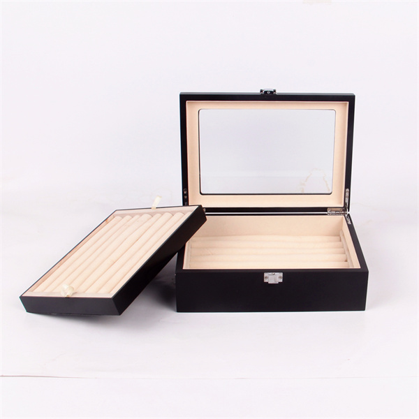 Black matte finishing wooden display box