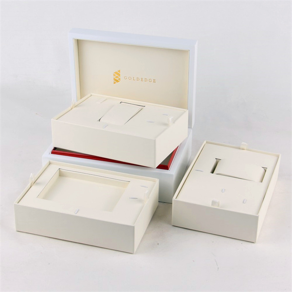 White piano lacquering wooden box tray inside for watch,pen customized 
