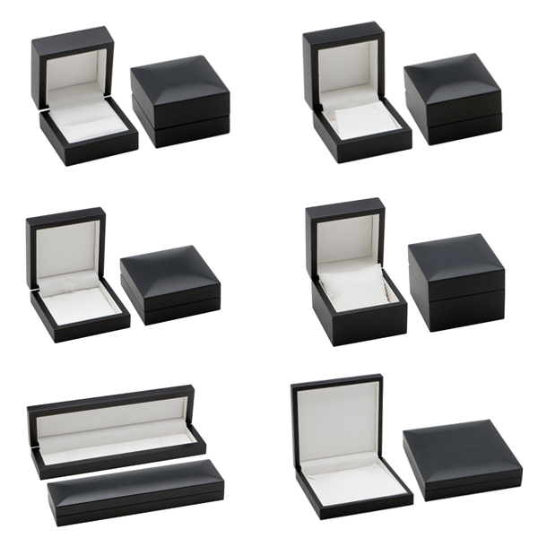 Fancy black MDF wooden Jewelry box-ring/earring/pendant/necklace/bangle/bracelet