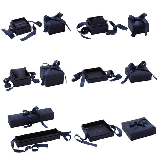 Navy blue cardboard paper jewelry box-ring/earring/pendant/necklace/bangle/bracelet