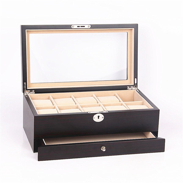 Luxury 10 slots customized MDF wooden watch box