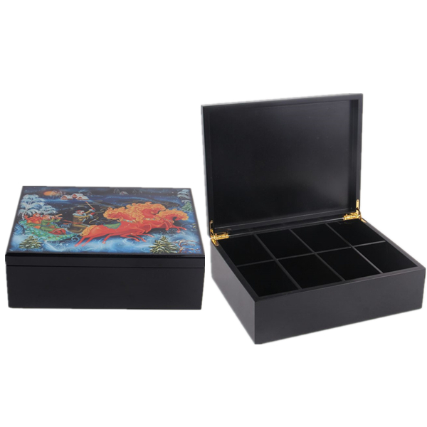 Customized design wooden tea chest box for tea bags
