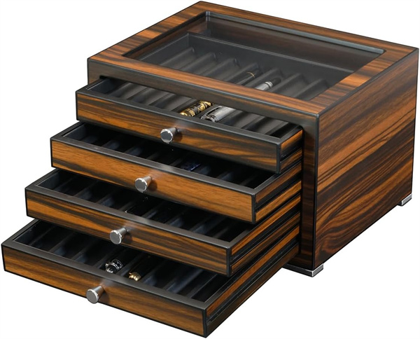Luxury 32 slots piano lacquering Wooden Fountain Pen display box