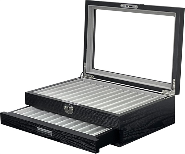 High end 23 slots wood effect fountain pen storage box