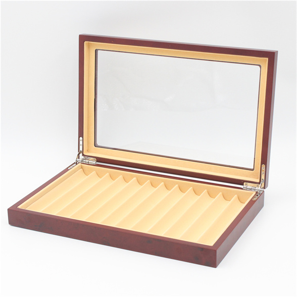 Fancy 12 slots Ebony MDF Wooden Fountain Pen Display Box