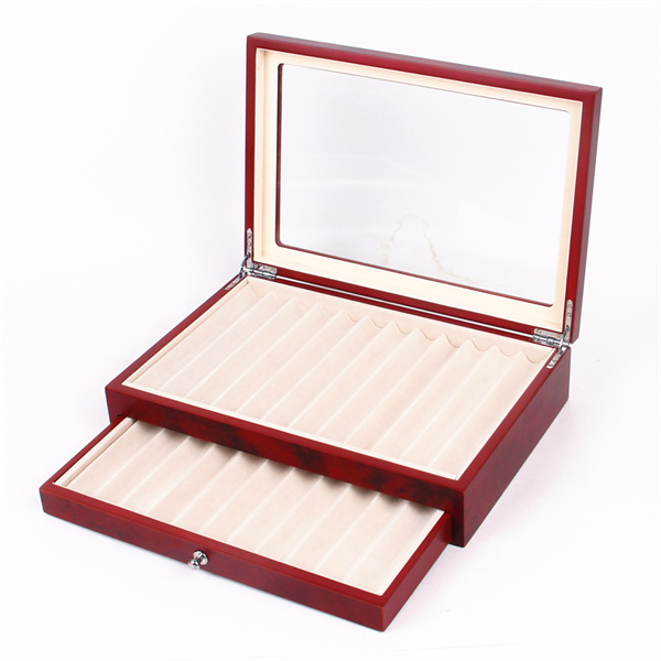Fancy 23 slots Ebony MDF Wooden Fountain Pen Display Box
