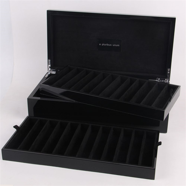 Luxury 24 slots Black Piano lacquering wooden fountain pen display box