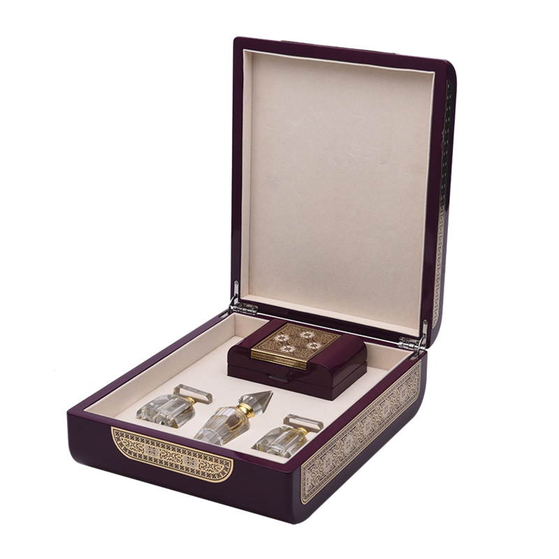 Luxury design wooden fragrance perfume set box