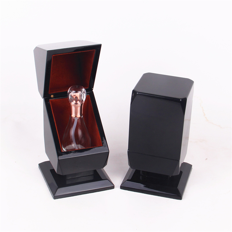 High glossy finishing Black Wooden Perfume bottle Box