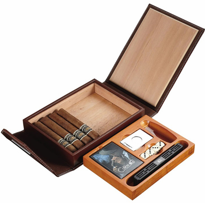 PU Leather Cedar Cigar Box