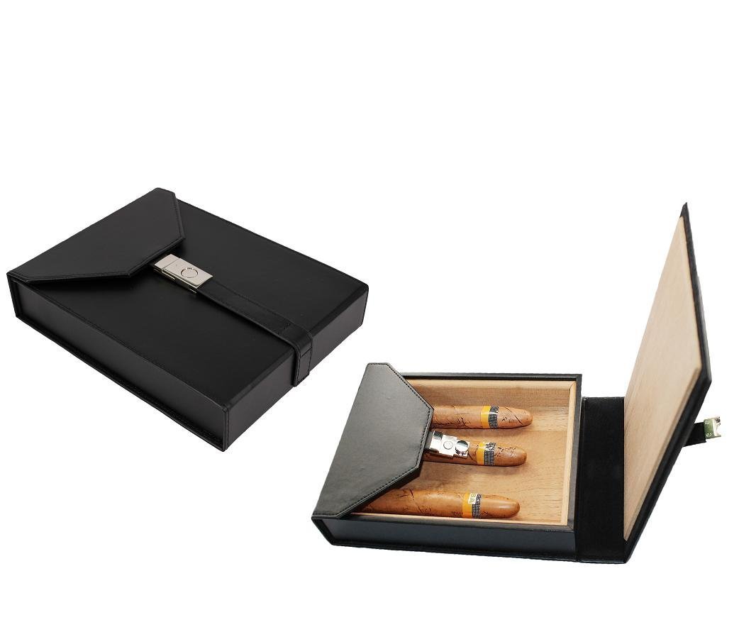 Small PU leather Cedar Cigar pouch box