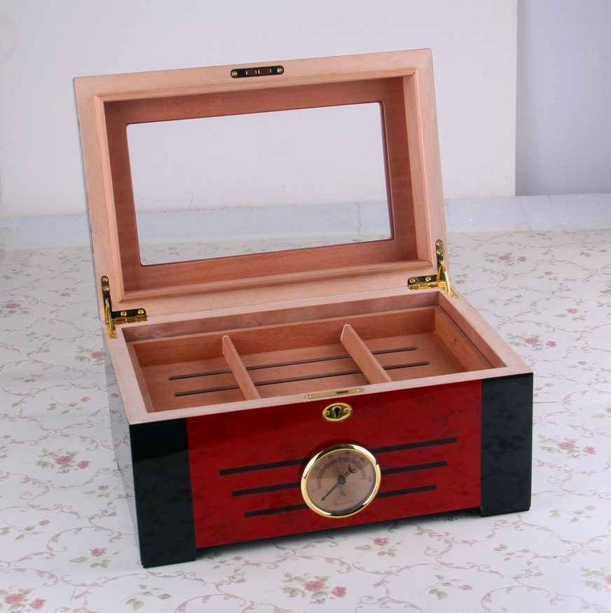 Piano finishing Big Cedar wood Cigar Box Humidor