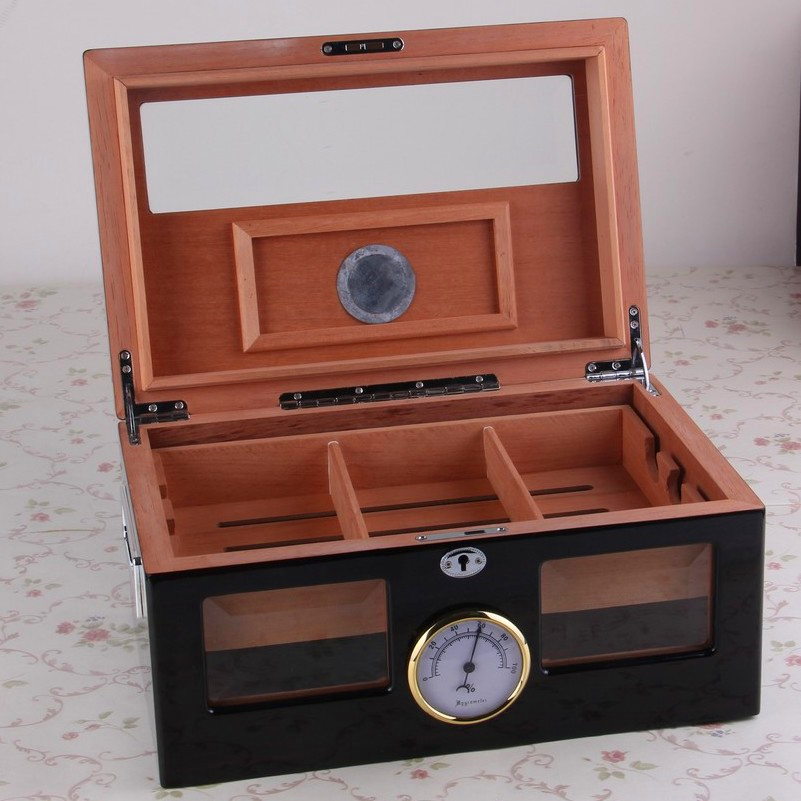 Piano finishing Big Cedar wood Cigar Box Humidor