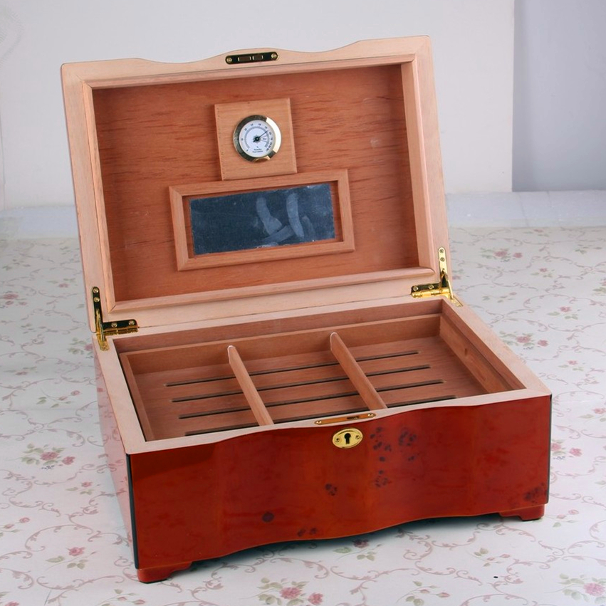 Piano finishing Big Cedar wood Cigar Box Humidor