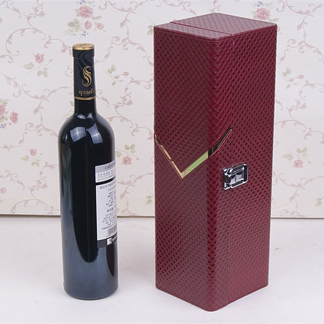 Customized design PU leather Red Wine Bottle Box