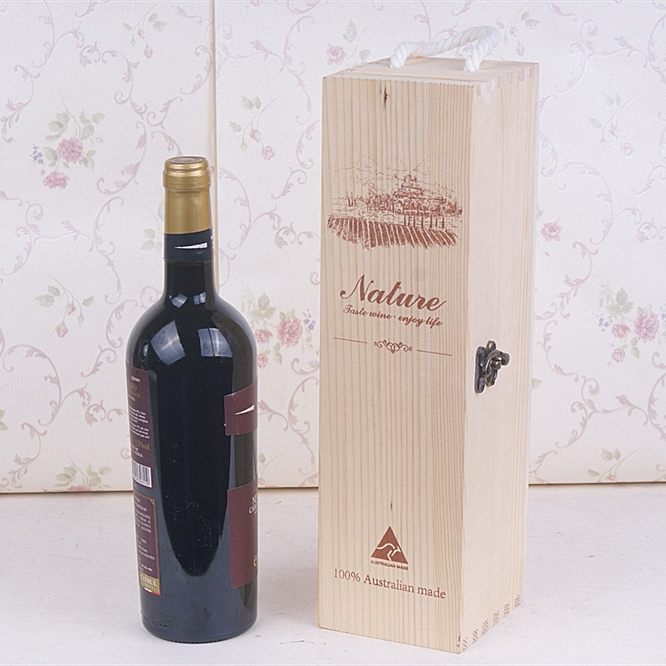 750ml Pine wood Red Wine bottle box
