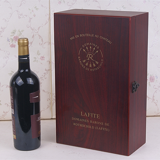 Matte finishing Double MDF wooden Red Wine Bottle box