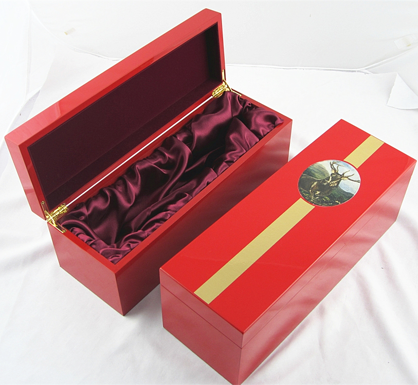 Piano Lacquering MDF Wooden wine bottle box