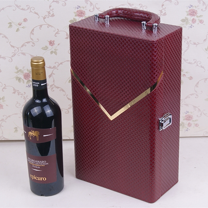 Unique design pu leather wine box for 750ml bottles