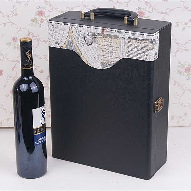 Luxury design PU Leather Champagne Wine bottle box