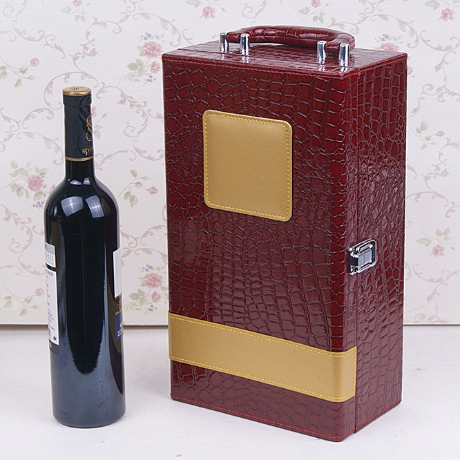 Customized design PU Leather Whisky Wine bottle box