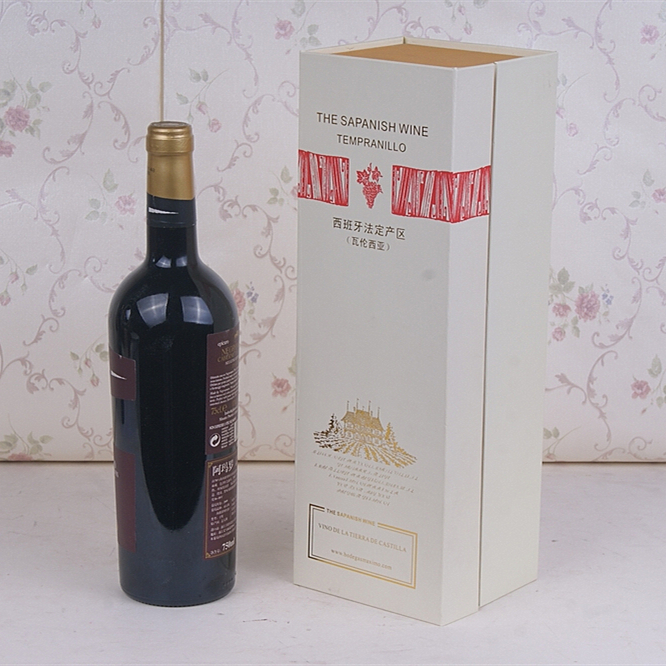 Single Cardboard paper red wine bottle box