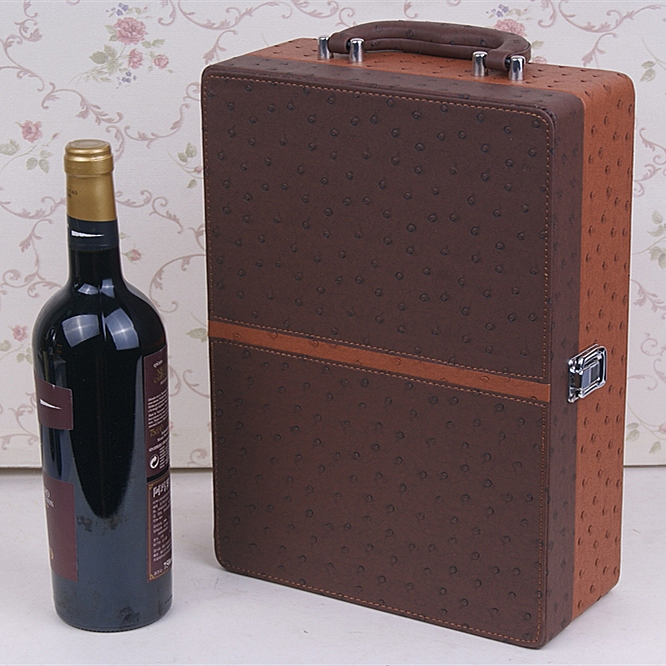 Luxury design PU Leather Champagne Wine bottle box