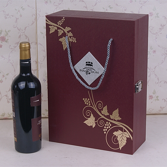 Double Cardboard paper red wine bottle box