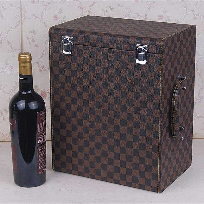 6 bottles pu leather red wine bottle box