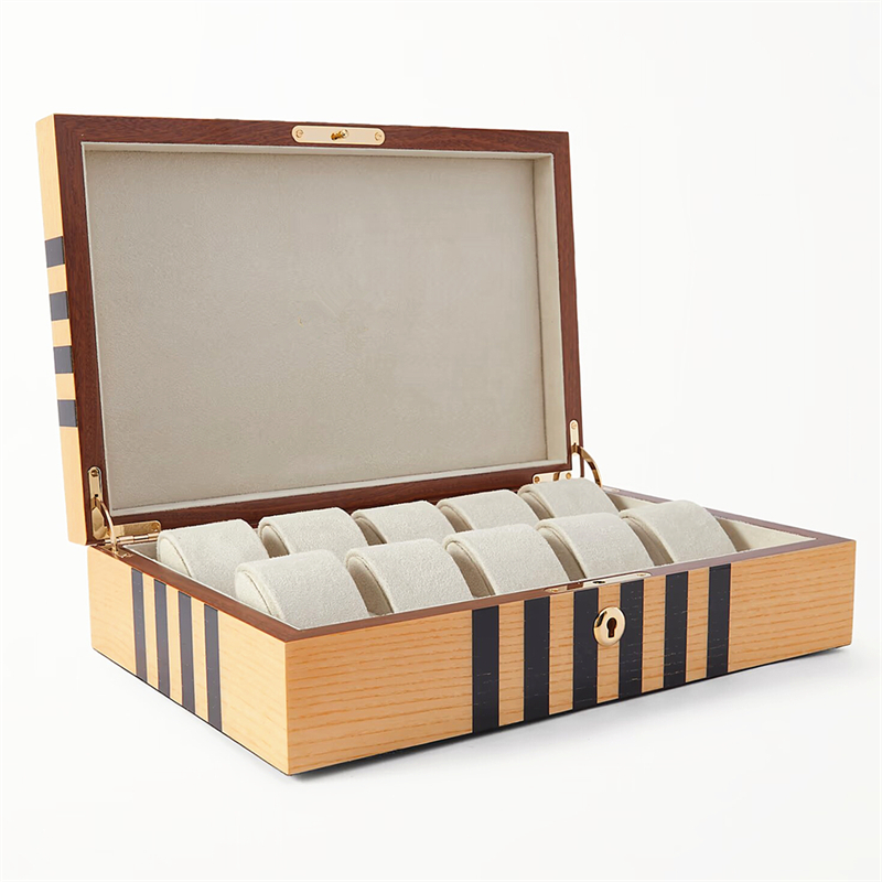 High quality 10 slots wooden watch display box