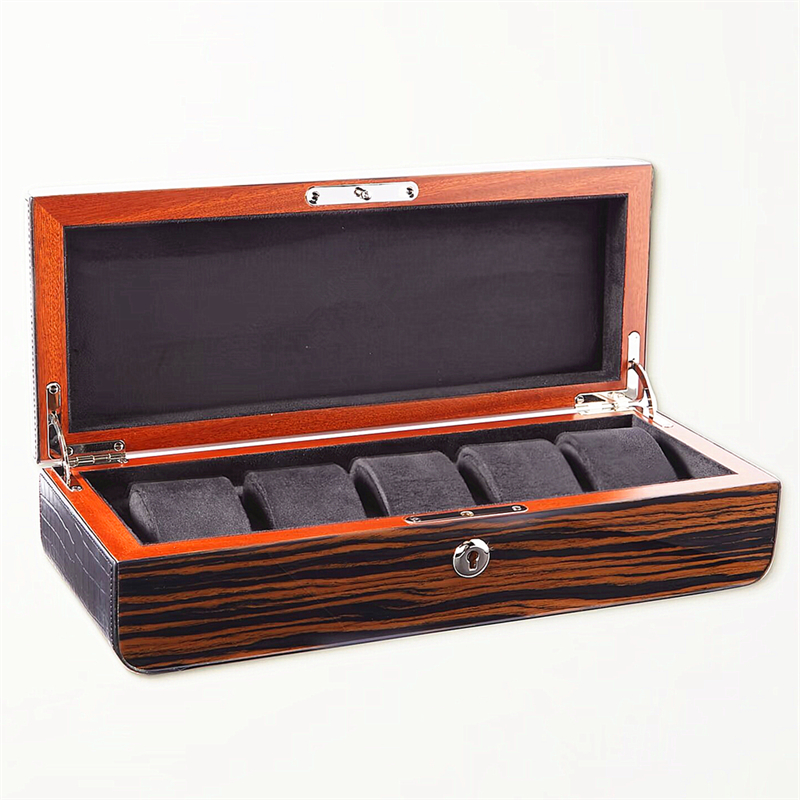 5 slots wooden & PU watch package box