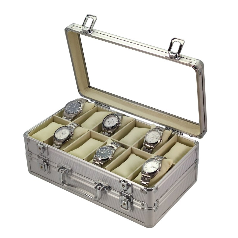 24 slots Aluminium watch display box